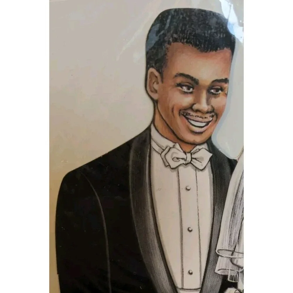 90s Wedding Centerpiece African American Bride & Groom Honeycomb NOS Beistle Vtg